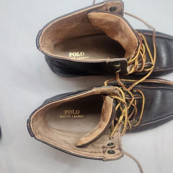 Polo Ralph Lauren Men's Rouland Leather Boots Dark Brown‎ Size: 13D - Picture 7 of 8
